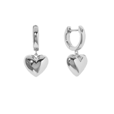 Luksusowy Heart Dangle Złote kolczyki z haków Sterling Silver 925 biżuteria dla kobiet