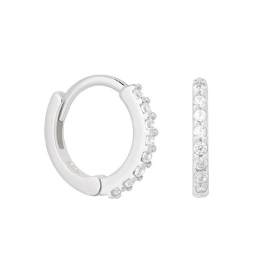 ODM 925 Sterling Silver Hoop Ogrzebienia Średnie Z Małym Złotem 18K Vermeil