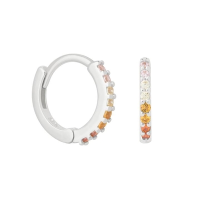 ODM 925 Sterling Silver Hoop Ogrzebienia Średnie Z Małym Złotem 18K Vermeil