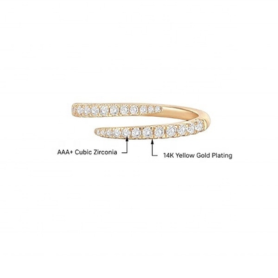 14K Złote Zirkonia otwarte skręty Eternity Band Ring ECO Friendly