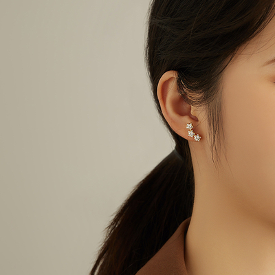 18K Złote 925 Sterling Silver Star Cubic Zirconia Stud kolczyki dla kobiet Akcesoria