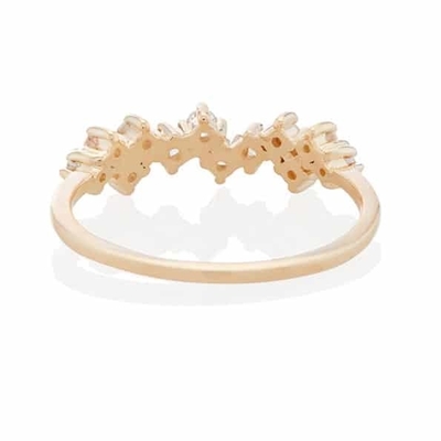 925 Srebrny biżuteria z prądem Mini Clear CZ Band Rings for Women Sterling