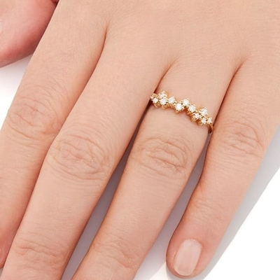 925 Srebrny biżuteria z prądem Mini Clear CZ Band Rings for Women Sterling