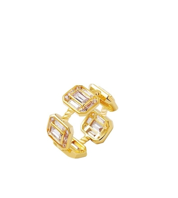 Szmaragd Biały CZ Kobiety Eternity Band Baguette 18K złoto 925 Sterling srebrne pierścienie