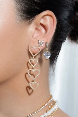 Klasyczny styl 925 Sterling Silver Gold Plated Cubic Zirconia Butterfly Stud Earrings