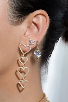 Klasyczny styl 925 Sterling Silver Gold Plated Cubic Zirconia Butterfly Stud Earrings