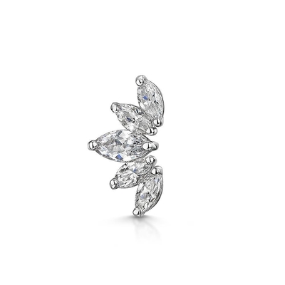 Złote kolczyki Rhodium Stud Białe CZ dla kobiet Styl codzienny