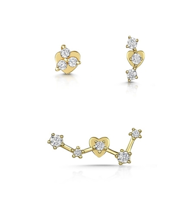 OEM Constella Stud Kolczyki 925 18k Białe Złoto Stud Kolczyki