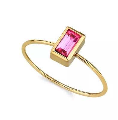 14K Złoto Wpłynęte Kryształowe Pierścień Z Zirkonia OEM Pierścień Rhinestone