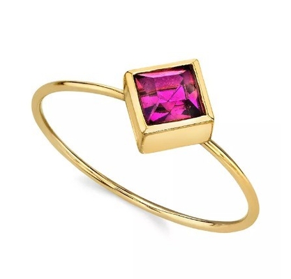 14K Złoto Wpłynęte Kryształowe Pierścień Z Zirkonia OEM Pierścień Rhinestone