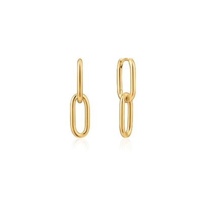 Ślubna okazja prosty srebrny kabel link stud kolczyk 30mm wysokość elegancki projekt