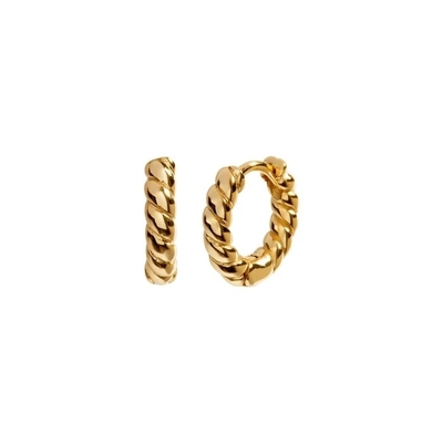 18K złoto oświadczenie Hoop kolczyki oświadczenie 925 Sterling srebrne kolczyki
