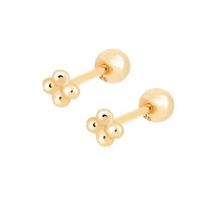 6 mm srebrne kolczyki barbell stud z odkręconym tyłkiem
