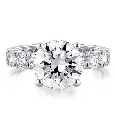 18K złoto biały cyrkon Eternity Band 925 Sterling Silver Pierścienie zaręczynowe