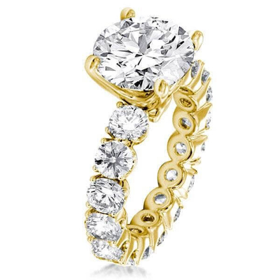 18K złoto biały cyrkon Eternity Band 925 Sterling Silver Pierścienie zaręczynowe
