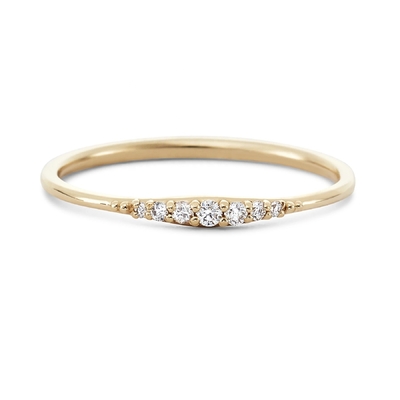 Po prostu 14K Złoty Ręcznie Zbudowany Zastosowany Cienkie 925 Sterling Silver Rings
