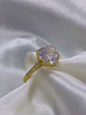 Technologia Micro Insert Inlay Heart Cut CZ Stone 925 Sterling Silver Pierścienie zaręczyn