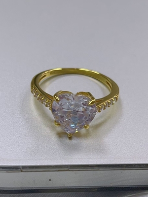 Technologia Micro Insert Inlay Heart Cut CZ Stone 925 Sterling Silver Pierścienie zaręczyn