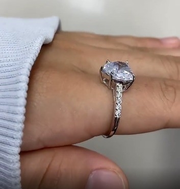 Technologia Micro Insert Inlay Heart Cut CZ Stone 925 Sterling Silver Pierścienie zaręczyn