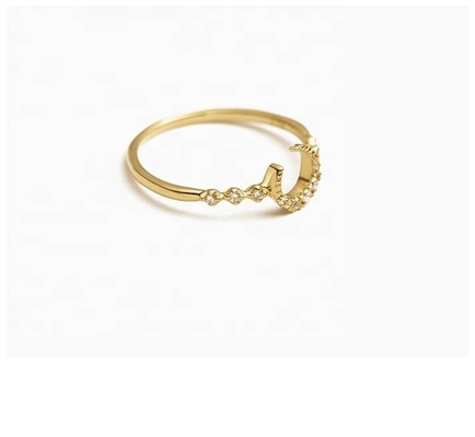 Mężczyźni z srebra 925 Custom Moon Ring z 14k 18k 24k złotem z Brazylii 2022