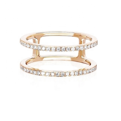 Białe CZ Dwukrotnie zestawialne pierścienie złoto 18K pokryte złotem prawdziwym 925 Sterling Silver Crystal Cubic Zircon biżuteria