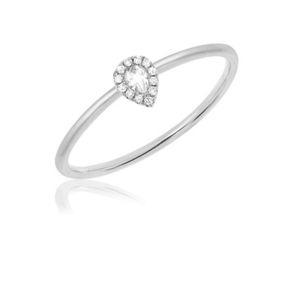Złoto 18K Rhodium Płaszczone łzawkami Zestaw pierścionek zaręczynowy biżuteria dla rynków krajowych