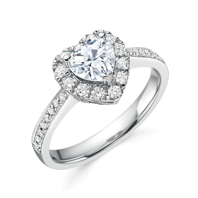 Płytki z miedzi Kreatywne kształt serca Jasny CZ 925 Sterling Srebrny Eternity Band Pierścienie dla kobiet biżuteria