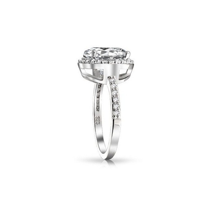 Pierścień zaręczynowy 925 srebra 10 mm biały CZ Solitaire z kamieniem głównym 10 mm