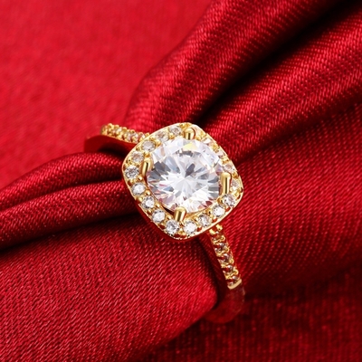 Diamentowe pierścionki złote 18K rozmiar 5 - rozmiar 10 Pierścień zaręczynowy kobiet