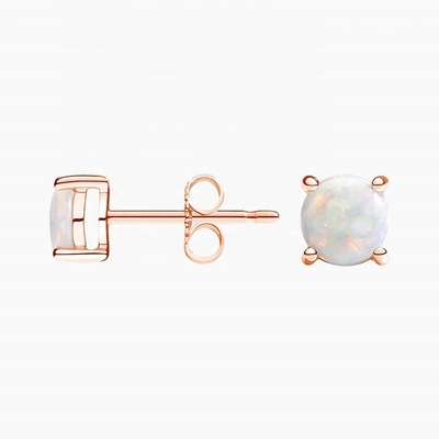 Sprzedawcy hurtowi Biały Opal 925 Sterling Silver Stud Kolczyki do biżuterii damskiej