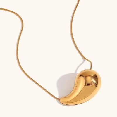 Niestandardowy 18K złoty naszyjnik z łzami 45+5cm mosiężny naszyjnik z łzami