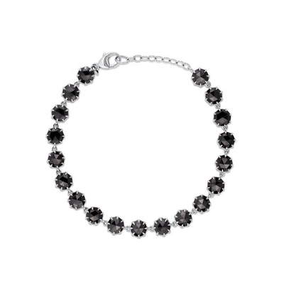 Thorn CZ Diamentowa bransoletka tenisowa Rhodium Plated Black Gemstone Bracelet