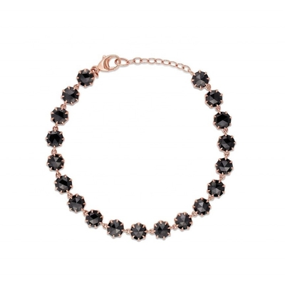 Thorn CZ Diamentowa bransoletka tenisowa Rhodium Plated Black Gemstone Bracelet