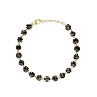 Thorn CZ Diamentowa bransoletka tenisowa Rhodium Plated Black Gemstone Bracelet