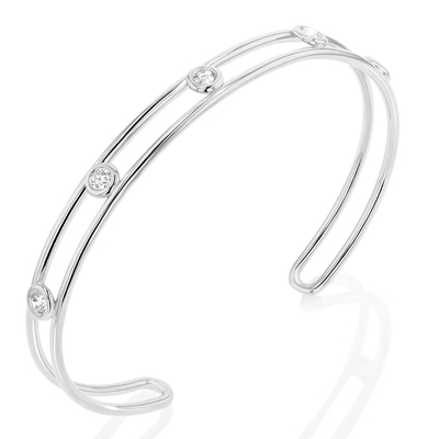 Platynowy Diamentowy Kubiczny Zirconia Bracelet szerokość 6mm CZ Bracelet