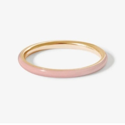 Różowy emaliet 18K Złote pierścienie Solid 925 Sterling Silver Stacking Rings