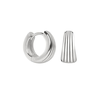ECO 925 Sterling Silver Huggie kolczyki Białe złoto pokryte na rocznicę