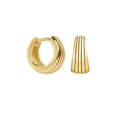 ECO 925 Sterling Silver Huggie kolczyki Białe złoto pokryte na rocznicę