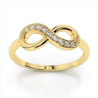 Biały CZ Stone Love Infinity Rings w 925 srebra dla wiecznego romansu