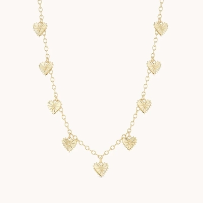 Trendy 14K Złoty Modny Wielopłaszczysty W kształcie Serca Czarny Kołnierz Damski