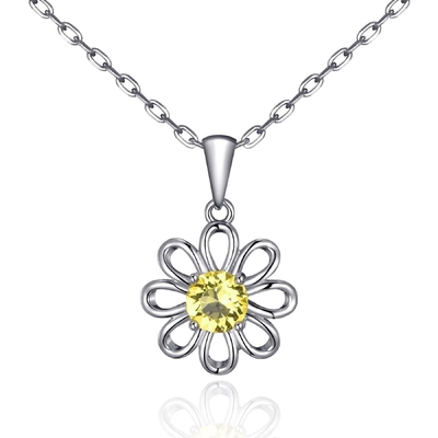 925 Sterling Silver Sunflower Pendant z łańcuchem biżuterii