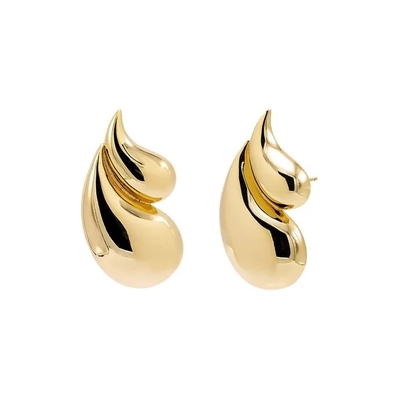 2024 Double Teardrop Fashion 18K Złote kolczyki i dostosowane logo