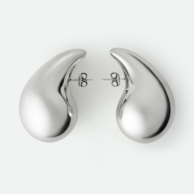 Lekkie 18K Złote Wielkie Krople Kobiety Kolczyki biżuteria w 925 Sterling Silver