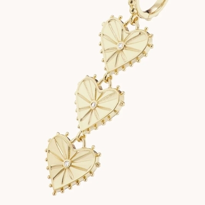 Ręcznie wykonane 14K złoto pokryte Dangle Multi Huggies Serce Charm kolczyki Idealny prezent