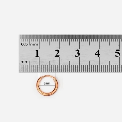 Po prostu złoto różowe 8mm z zawiasami Huggie Mały haczyk kolczyki ze stali nierdzewnej na dyplom