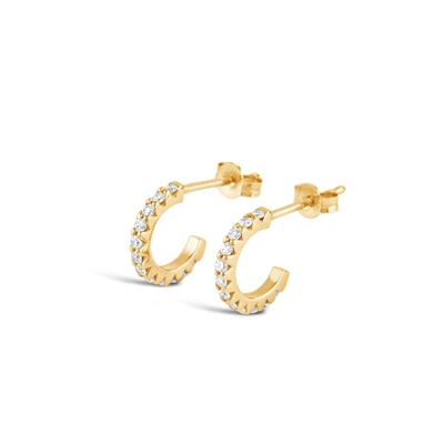 Ręcznie wykonane 18K złoto pokryte Mini Zircon Cubic Małe otwarte kolczyki z Princess Cut