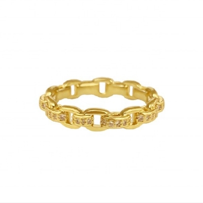 Łańcuch 18K złota delikatny indywidualny Super Fairy 925 Sterling Silver Ring