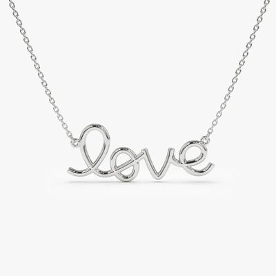 Solid 925 Sterling Silver 14K Złote Złoty Naszyjnik Miłości Naszyjnik dla Kobiet Dar Walentynki