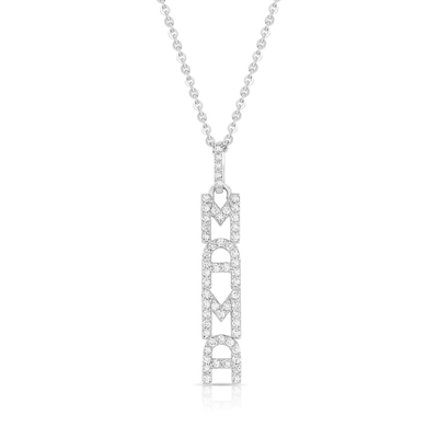 Elegantny 925 Sterling Silver 14K Gold MAMA Pływający Długi Naszyjnik