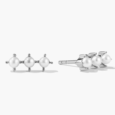 Złoto 18K Perłowe kolczyki Sterling Silver z logo
